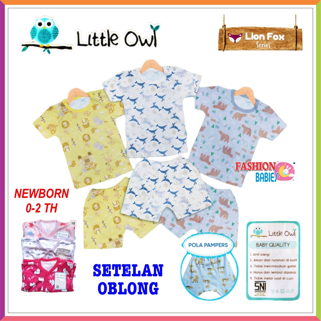 LITTLE OWL - BABY SET | SETELAN BAYI OBLONG PENDEK MIRIP VELVET ❤ Fashionbabies ❤