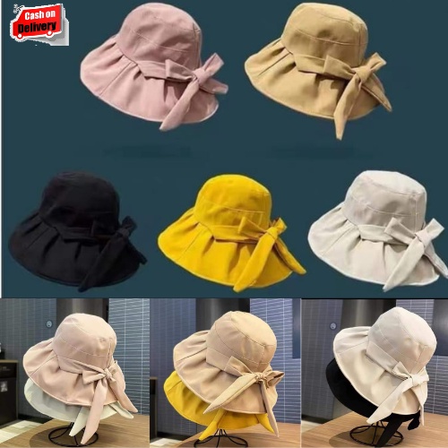 Topi Bucket Pita / Bucket Hat Pantai Model Pita Remaja Dewasa Kualitas Premium