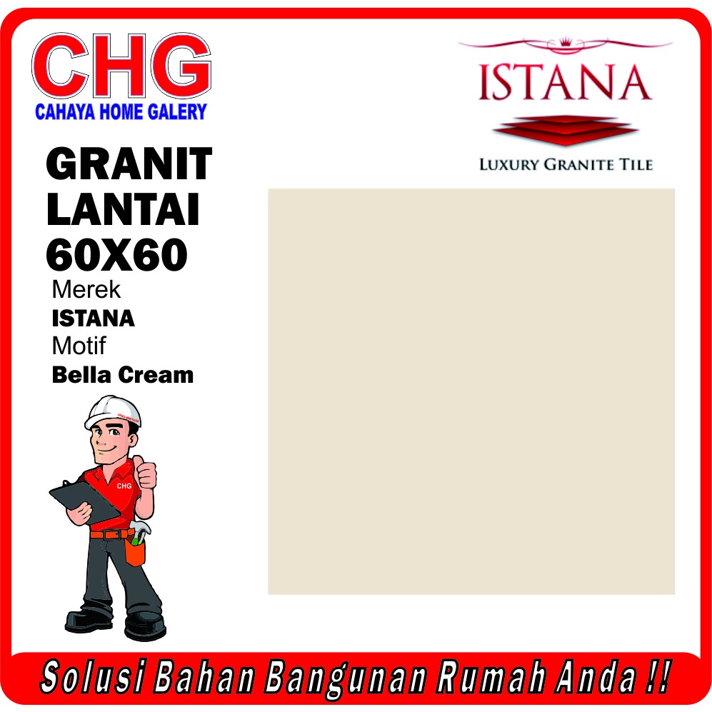 Lantai Granit 60x60 Bella Cream Polos Kw1 Grade A Granit Kilap Glossy