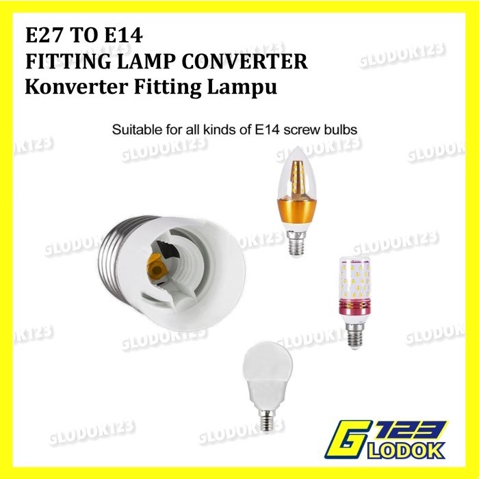 Konverter Fitting Lampu E27 ke E14 Cap Lamp Light Converter Adapter