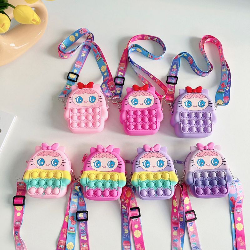 Tas Pop It Anak Seri Girl Pita Lucu Import