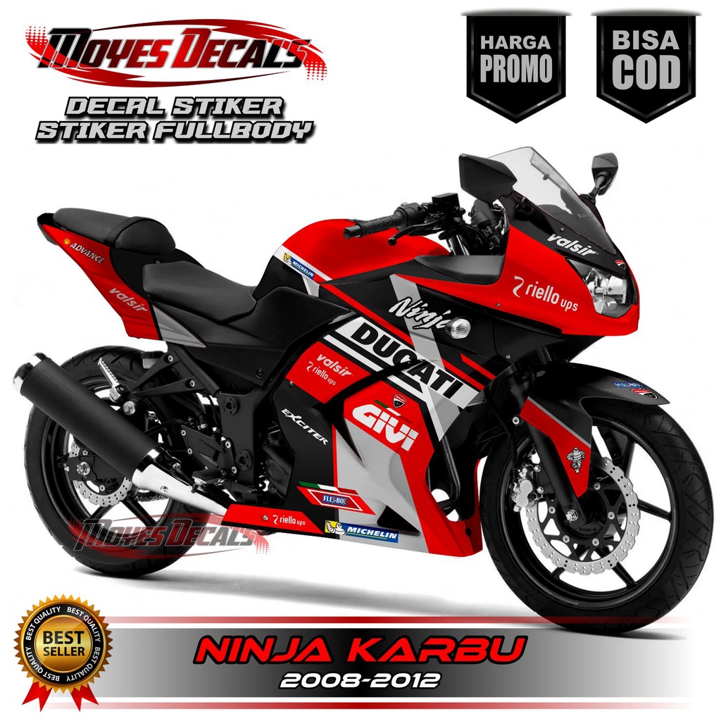 STRIPING NINJA 250 KARBU FULLBODY DUCATI DECAL NINJA 250 KARBU STICKER KAWASAKI NINJA 250 KARBU Deca