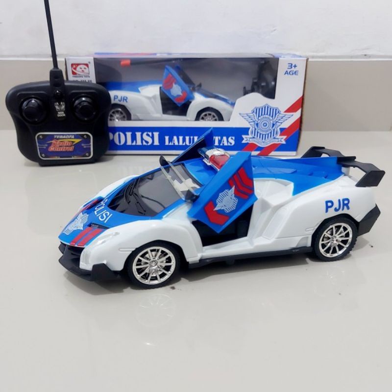 RC Car Sedan Polisi - Mainan Mobil Police Remote Control Edukatif Anak Laki Cowok Remot Kontrol