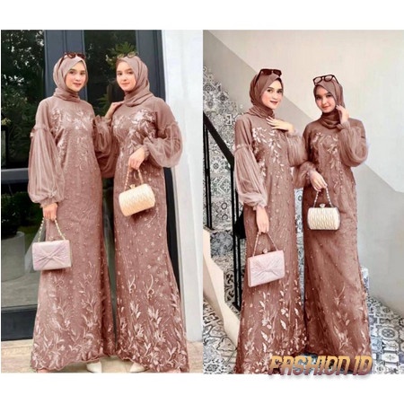 Baju Gamis Kondangan Wanita Terbaru Dress Muslim Muslimah Undangan Pesta Pernikahan Cewek Elegan Cew