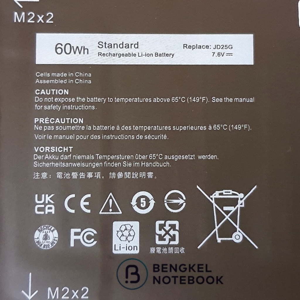 BATERAI DELL XPS 13 9350 9343 90V7W JHXPY 5K9CP JD25G 52WH ORIGINAL 90V7W JHXPY 5K9CP JD25G P54G