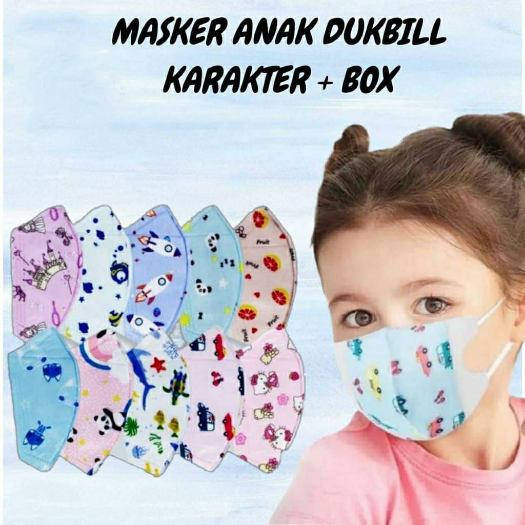 isi 50pcs/Box Masker Duckbill Anak dan Bayi KOREA FASHION DISPOSABLE MASK IMPORT Anti Virus