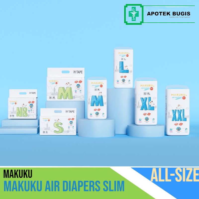 Makuku Air Diapers Slim Tipe Celana  S38 M32 L34 XL32 XXL28 Pants Popok