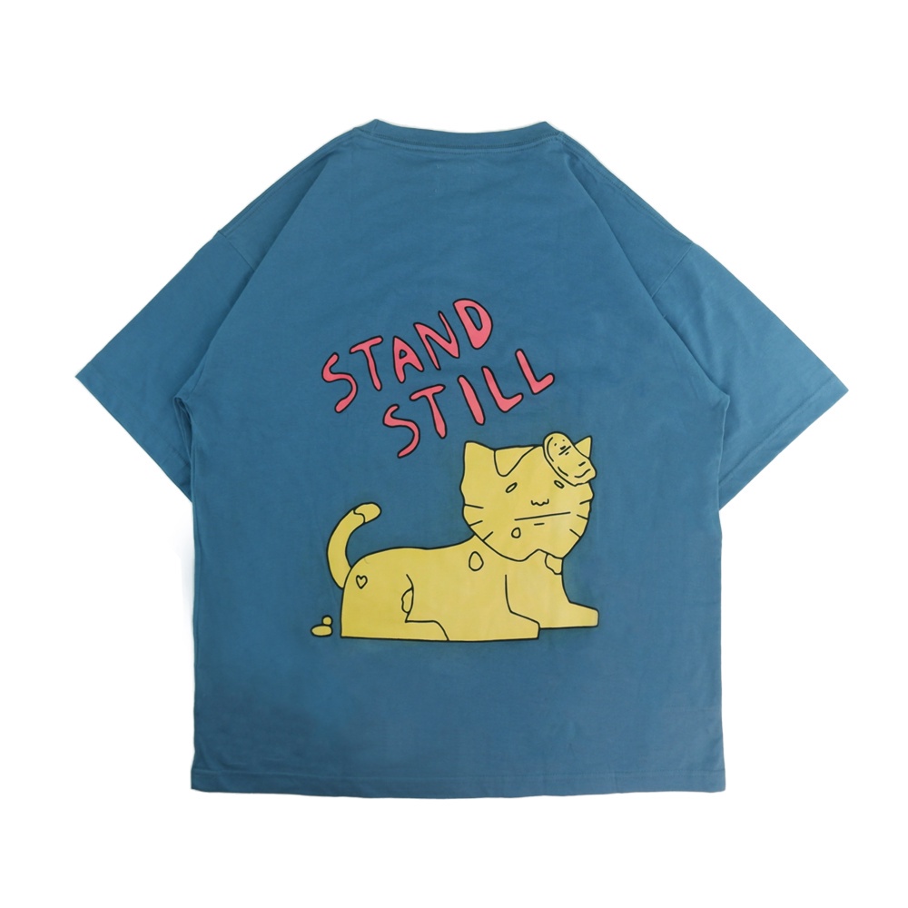 PEANUT STAIN - Stand Still Mineral Blue Oversized Tshirt