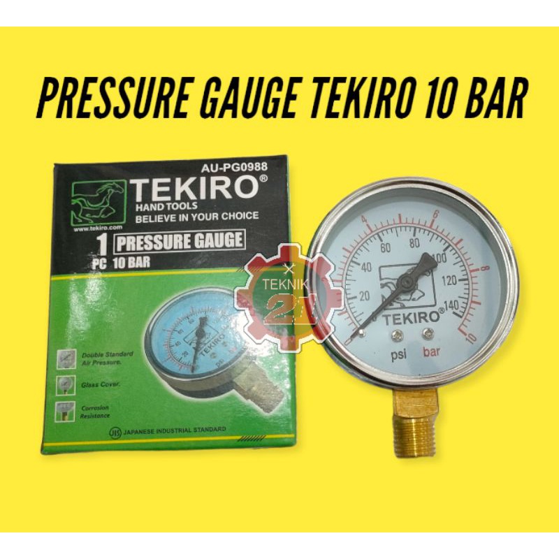 PRESSURE GAUGE TEKIRO 10 BAR MANOMETER TEKIRO 10 BAR