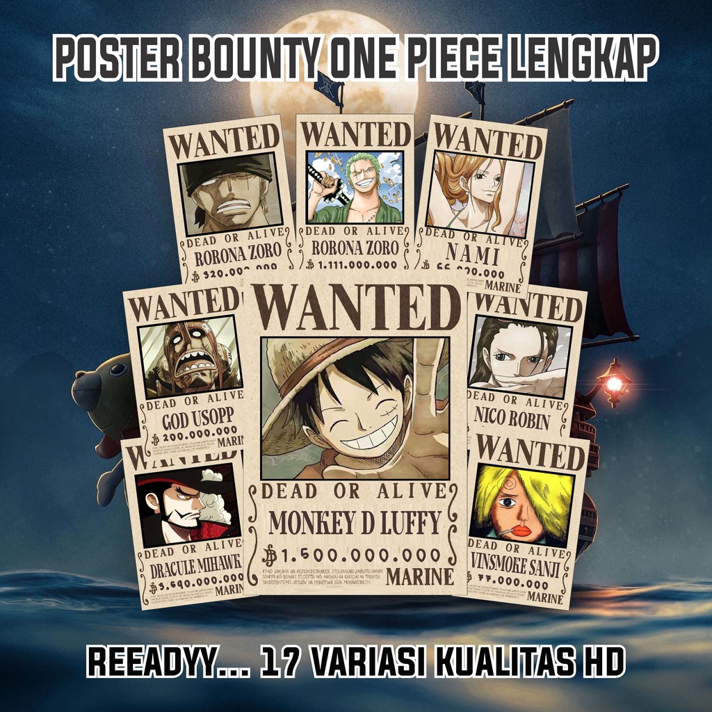 Poster Aesthetic One Piece Bounty Dekorasi Dinding Kamar Tidur Aesthetic Stiker Sticker Dinding Aest