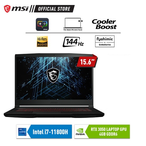 MSI GF63 Thin 11UC - i7-11800H - 8GB - 512GB SSD - RTX3050 4GB - 15.6&quot;FHD IPS 144Hz - WIN11