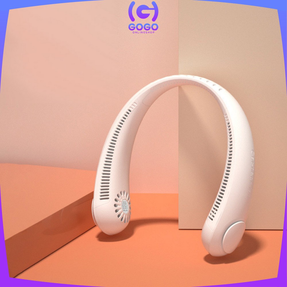 GOGO-C541 Kipas Angin Mini Gantung Leher Portable USB Rechargeable / Kipas Angin Kecil Isi Ulang / Mini Fan Neck Elektrik