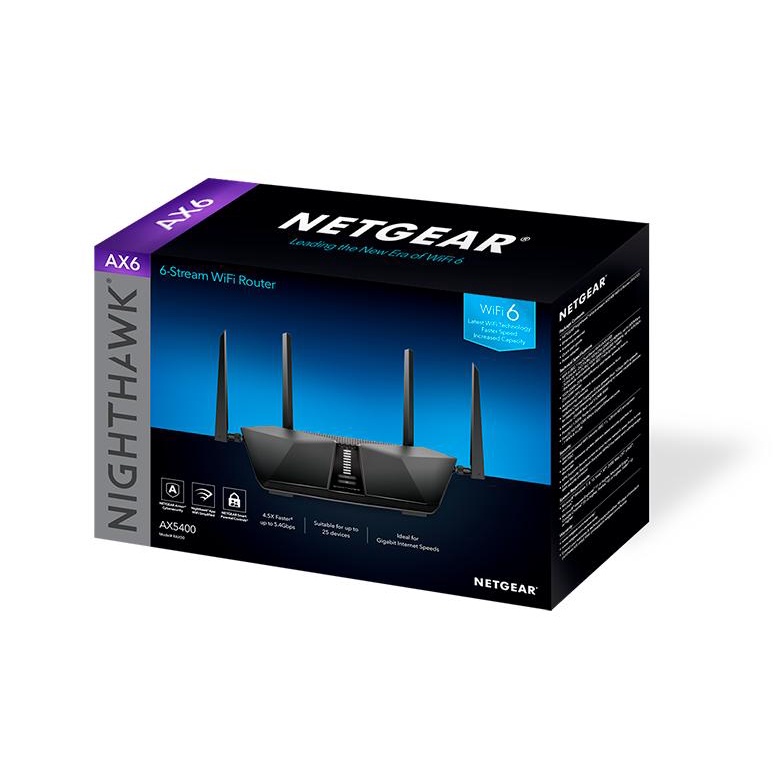 Netgear RAX50 Nighthawk AX6 6-Stream AX5400 WiFi 6 Router Dual-Band