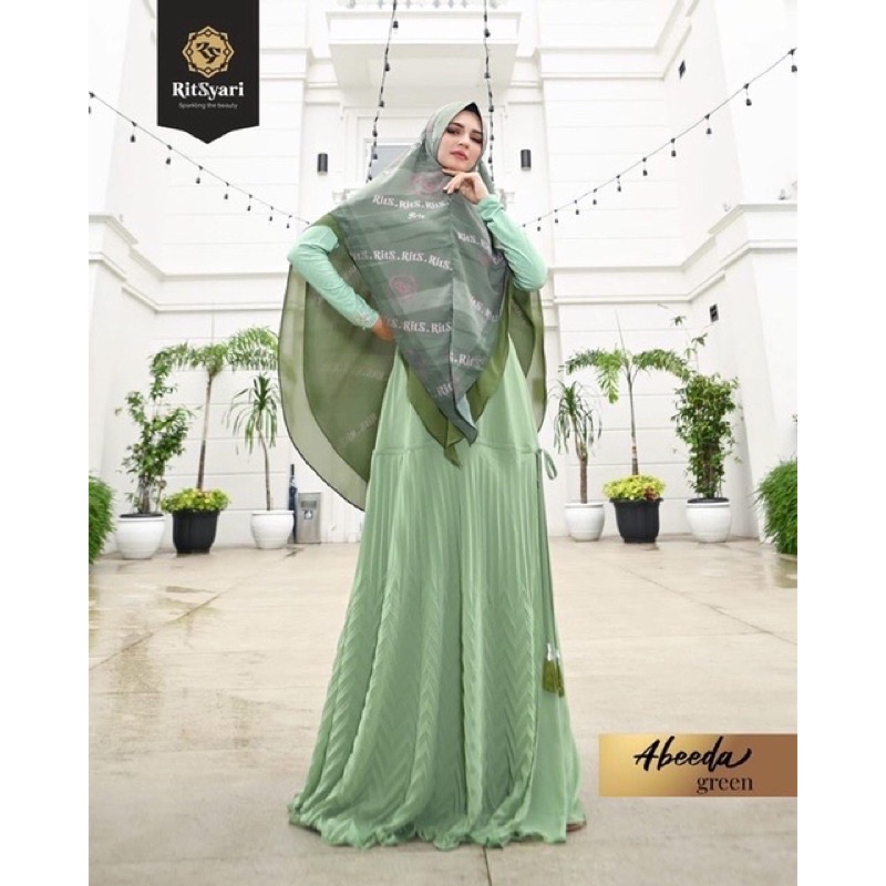 (preloved) khimar ritz syari abeeda green (preloved)