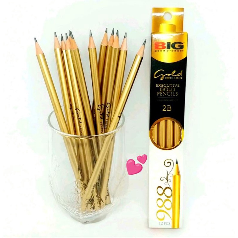 

(12 pensil) Pensil gold/ pensil big gold/ Pensil 2B merk big gold pencil series