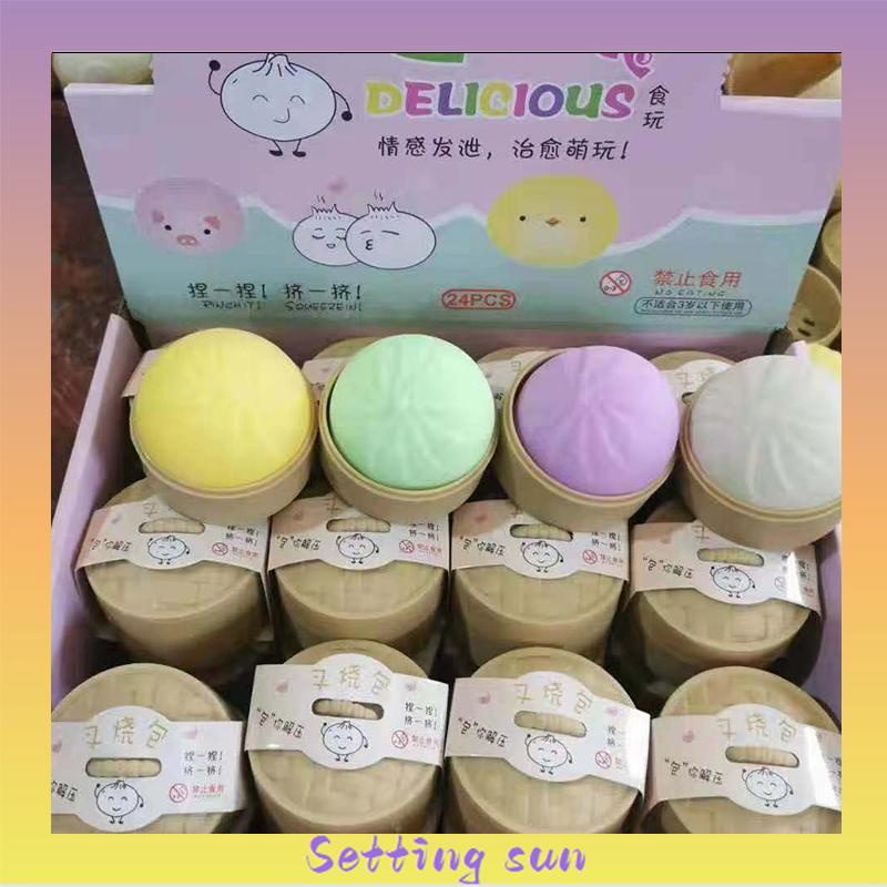 Mainan squishy stress ball pao Mainan bakpao palsu Dimsum bakpao mooncake hakau siomay mantau TN