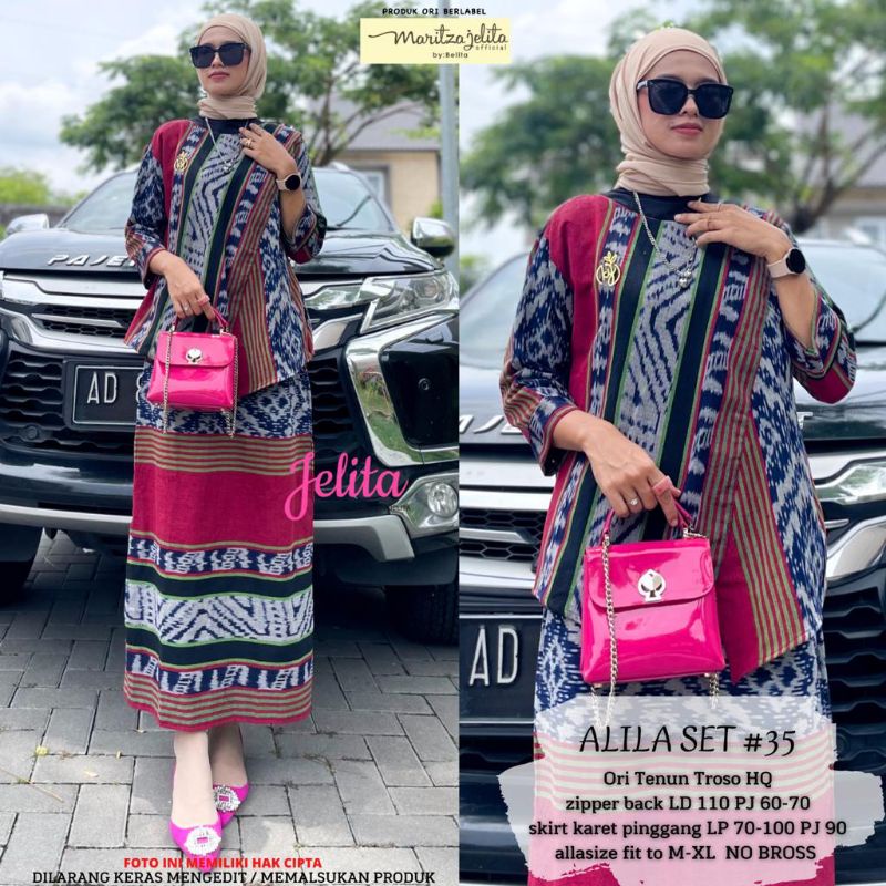 Setelan tenun Troso terbaru cantik | Alila set35 jelita