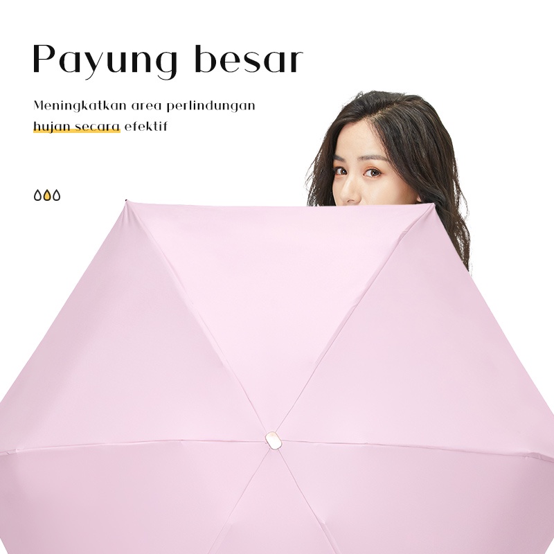 KKV - AINUOWEI Flat Mini Sun Umbrella Parasol Payung Lipat Mini Anti UV Mudah Dibawa Image 5