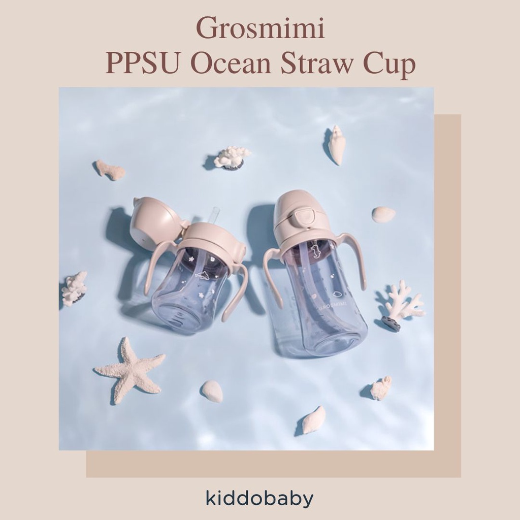 Grosmimi PPSU Ocean Straw Cup | Botol Minum Anak