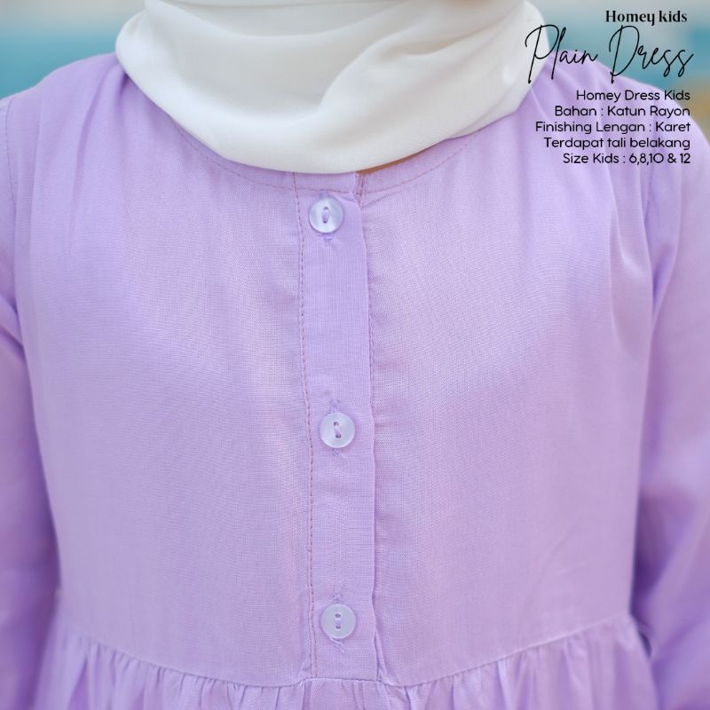 Terlaris-Gamis Anak/Homey Dress Anak-Homey Dress Polos-Bahan Katun Rayon Premium-Busana Muslim Anak murah