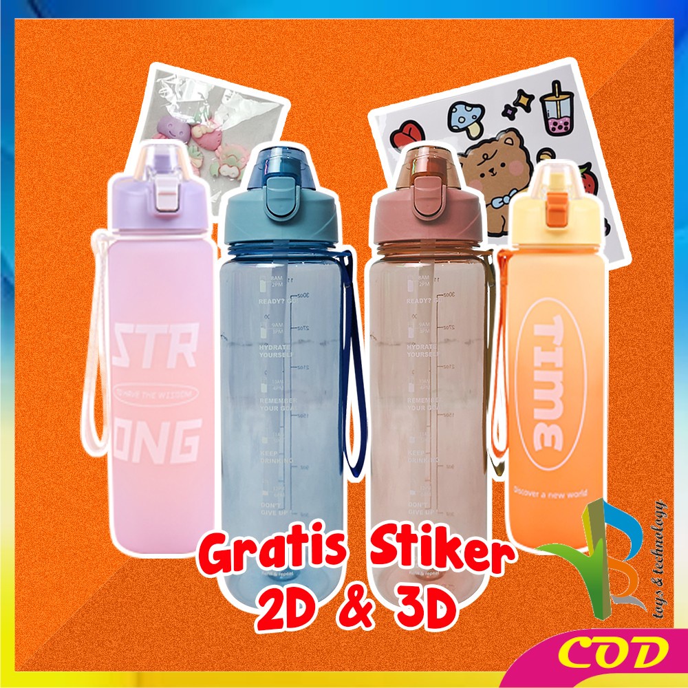 RB-C580 C588 Bottle Botol Minum Tumblr Air 1 Liter / Botol Motivasi dengan Tutup Flip / Botol MinumTumbler Olahraga Botol Air