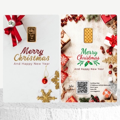 Emas Gold hampers gift merk BIG ukuran 1 gram Edisi Christmas Natal