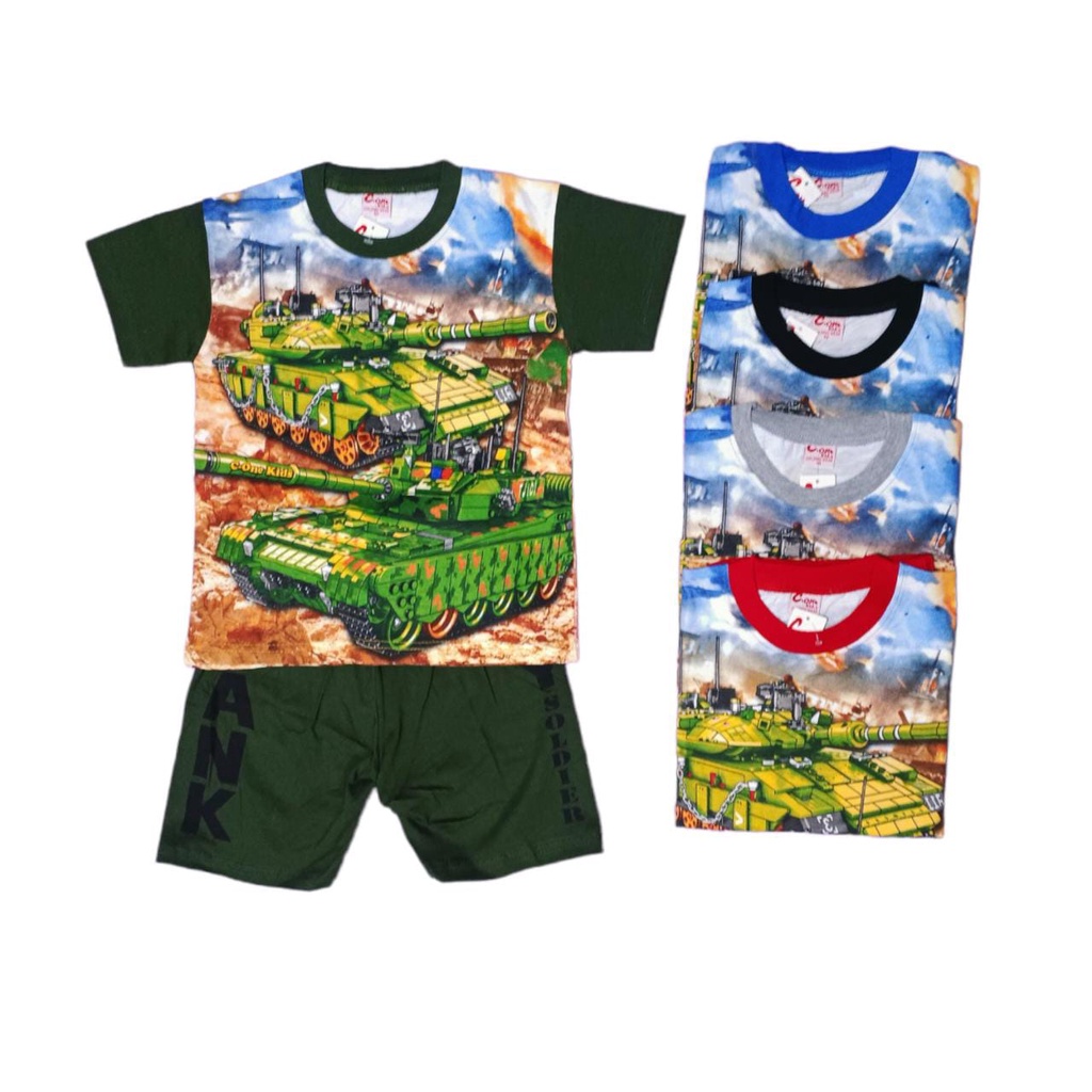 KHUNNIE- SETELAN BAJU ANAK LAKI LAKI ARMY TANK TERBARU PAKAIAN ANAK LAKI LAKI BISA COD USIA 2 TAHUN 