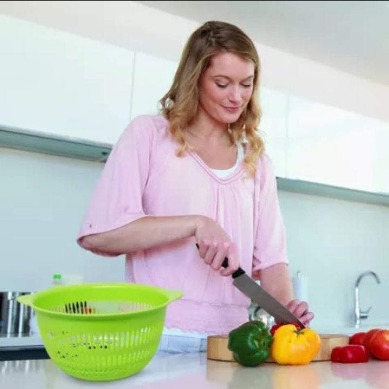 Wakul Bulat Plastik Diameter 30.Cm Saringan Keranjang Fuji Round Basket Strainer