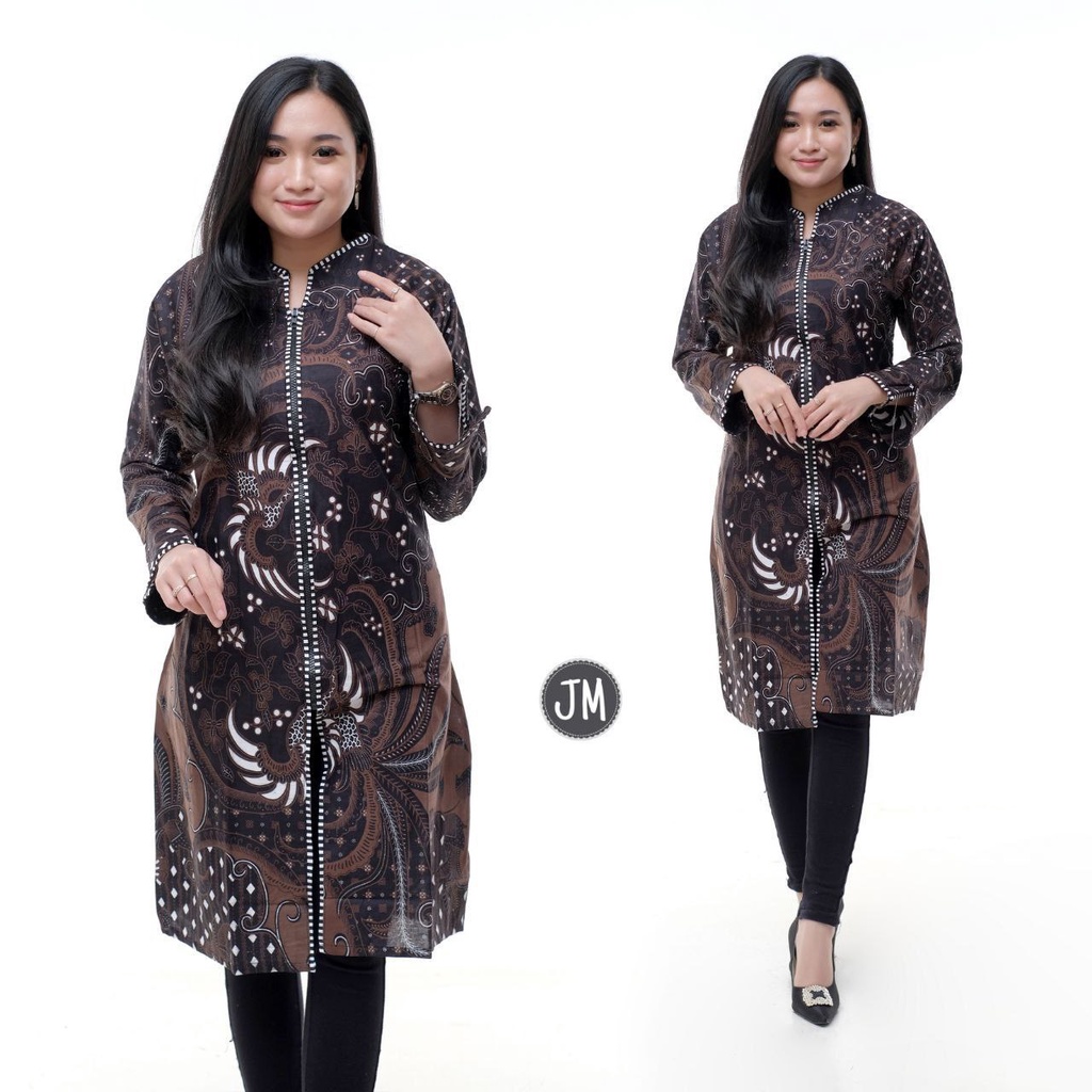 Baju Batik Wanita Modern Tunik Batik Atasan Batik Kerja Wanita Blouse Batik Kantor Seragam Batik M L XL XXL