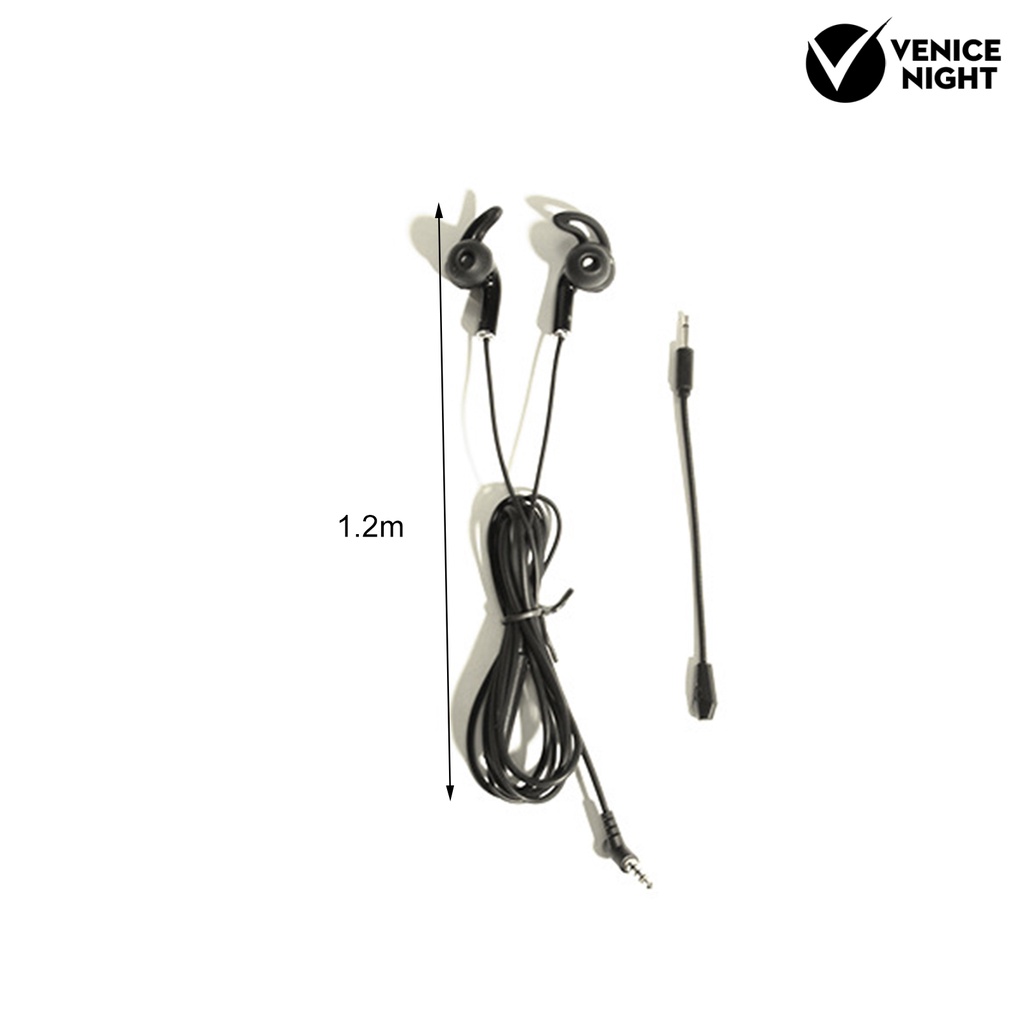 (VNEP) (Berkabel) Portable Noise Reduction In-Ear Earphone Gaming Computer Earpiece dengan Dual Mic