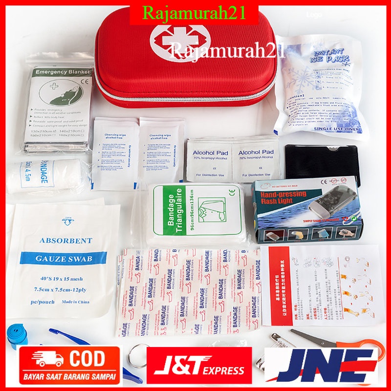 FervorFox Set Perlengkapan P3K First Aid Kit 18 in 1 - Red - 7RTP28RE