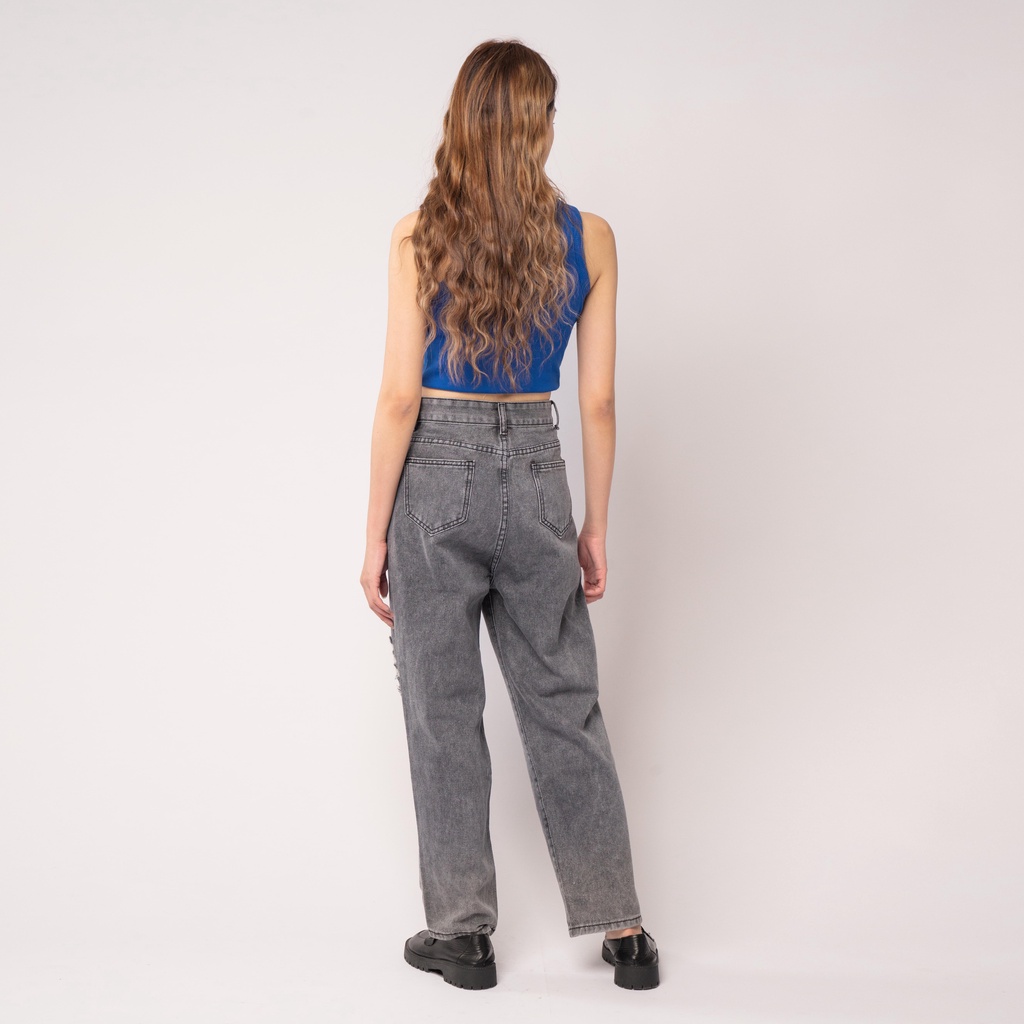 VIERLIN - Jeans 9238 - HIGH WAIST JEANS SOBEK RIPPED