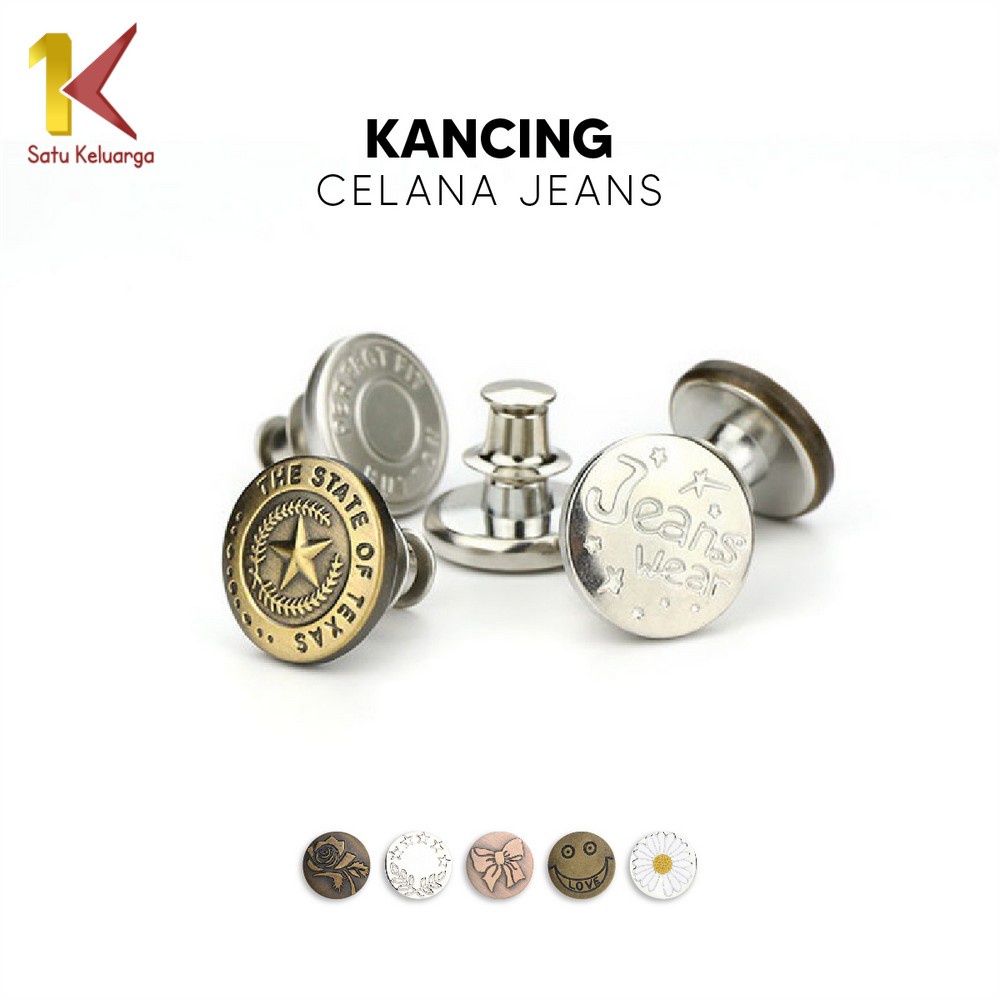 Satu Keluarga Kancing Celana Jeans P202 Magic Button Kancing Jepret Pinggang Adjustable Multifungsi 