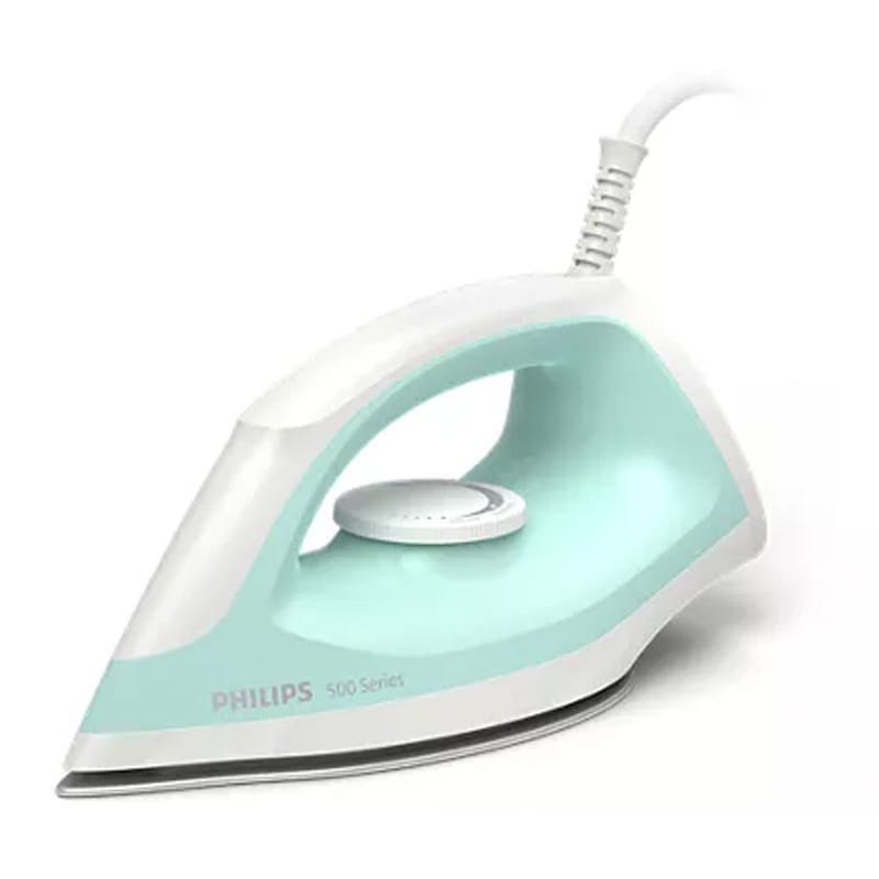 PHILIPS Setrika Kering DST0510/20 - Biru Dry Iron DST 0510 / 20 Gosokan Baju Pakaian Kain DST0510 Tapak Non Stick Anti Lengket