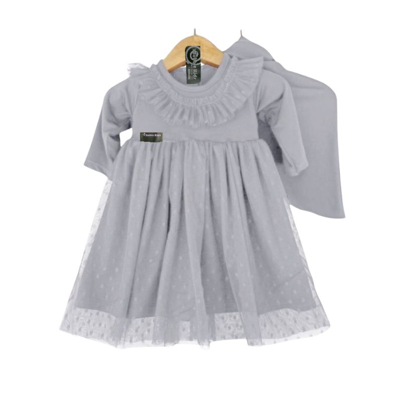 Maula Kids Wear Gamis Hijab Bayi Renda Tutu Tile Dotti (0 - 4 tahun) Pakaian Muslim Anak Balita Perempuan Katun Polos Pesta jotol
