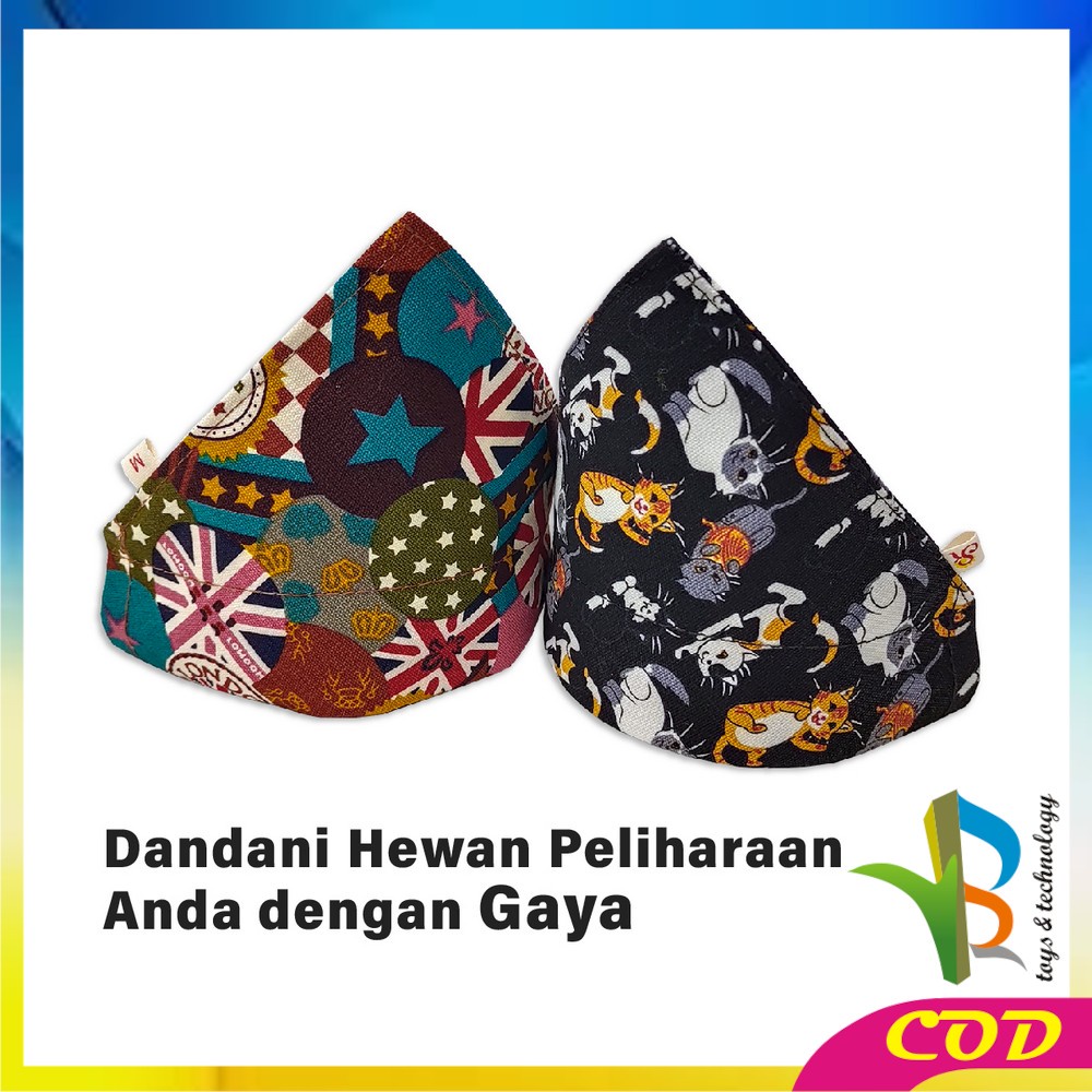 RB-C568 Kalung Bandana Slayer Kucing Anjing Motif Syal Segitiga / Kalung Scarf Anjing Kucing Kelinci Aksesoris Hewan Peliharaan