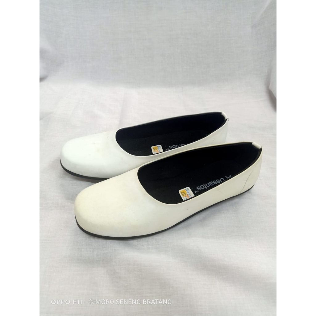 Sepatu pantofel wanita Flat shoes DESANTOS GR 0149 polos putih size 37 38