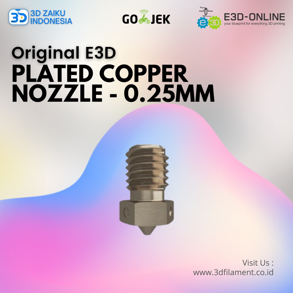 Original E3D Plated Copper Nozzle Tahan Temperature Tinggi dari UK