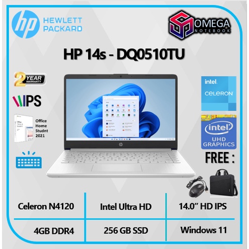 HP 14s DQ0510TU / DQ0508TU - N4120 8GB 256SSD 14.0&quot; HD BACKLIT W10+OHS