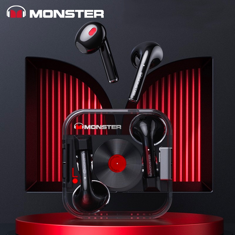 Monster XKT01 Bluetooth Earphone Enc TWS Gaming Low Latency - Hitam