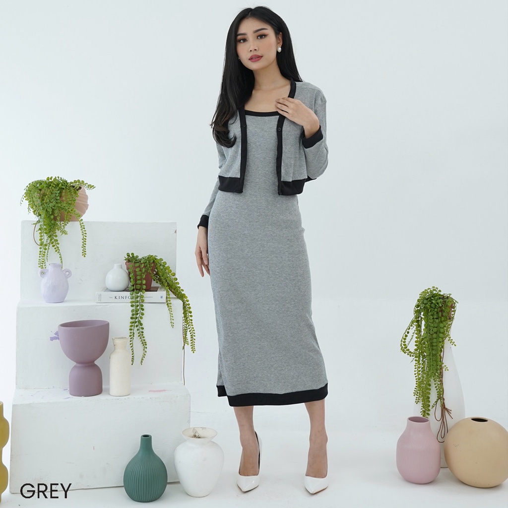 One Set Dress Outer Mami Dres Setelan Wanita