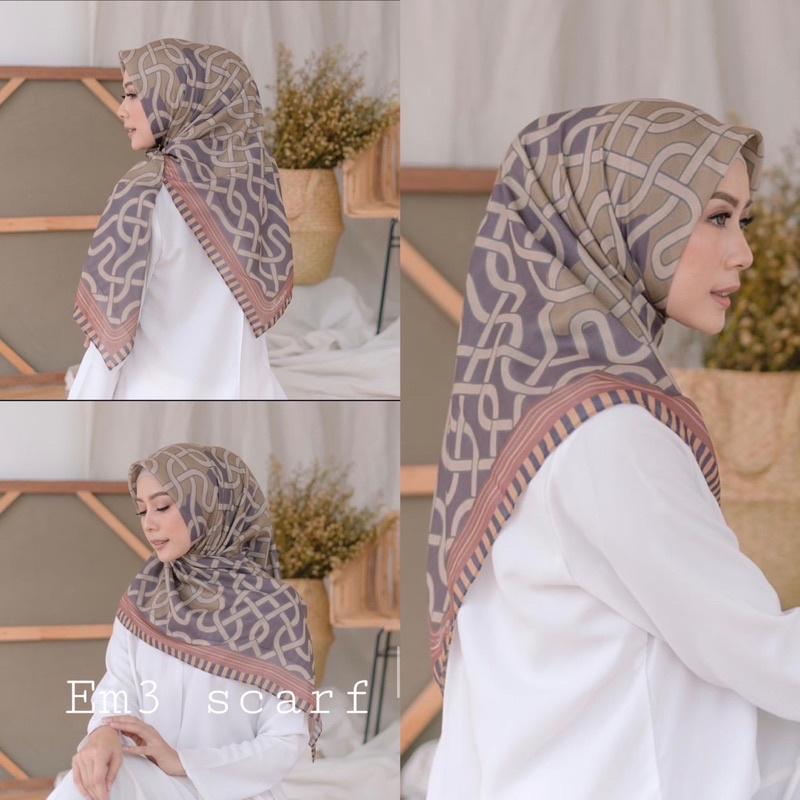 EM3 SCARF, graliso HIJAB SEGIEMPAT | VOAL MOTIF PREMIUM