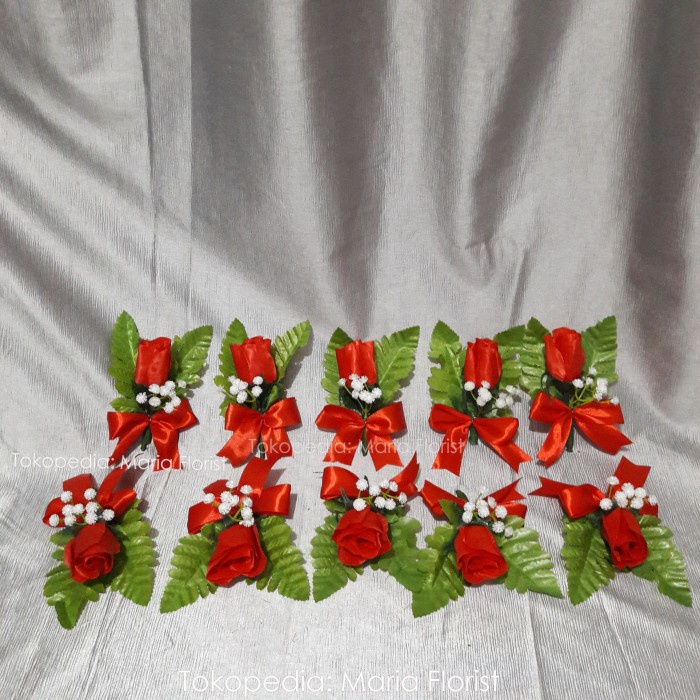 Pin Bros Bunga Saku Jas Pengantin / Korsase Wedding / Bunga Dada Palsu