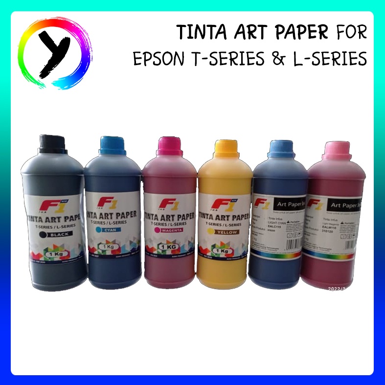 Jual Tinta Refill F1 Ink ART PAPER 1Kg Black/ Cyan/ Magenta/ Yellow ...