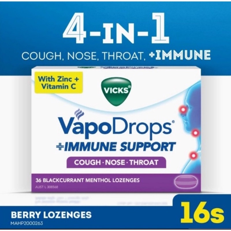VICKS VAPODROPS 16 LOZENGES