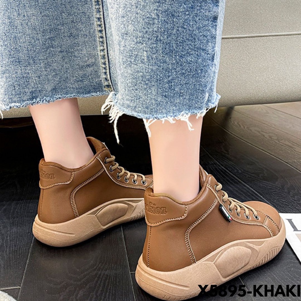 SNEAKERS WANITA DESAIN MINIMALIS COMFY OOTD HANGOUT BARENG BESTI MU BAHAN PU IMPORT 5895