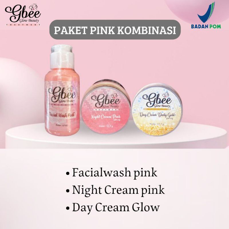 (Miffglow) GBEE Glow beauty Paket kinclong medium/ gbee paket kombinasi kinclong / pemutih BPOM