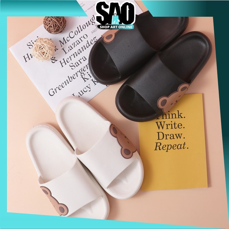 SAO - S5593 Sandal Beruang Anti Slip / Sandal Flat Wanita Motif Beruang Lucu / Sandal Slip-On / Sand