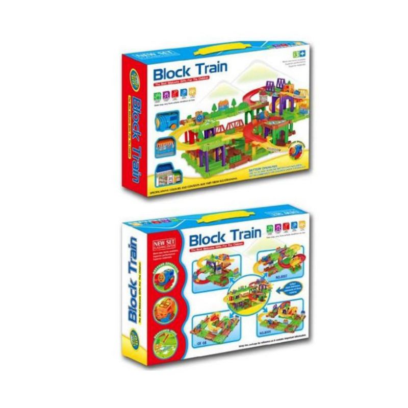 MAINAN EDUKASI ANAK BALITA BLOCK TRAIN PLAY SET - MAINAN KERETA API TRACK TREK LINTASAN