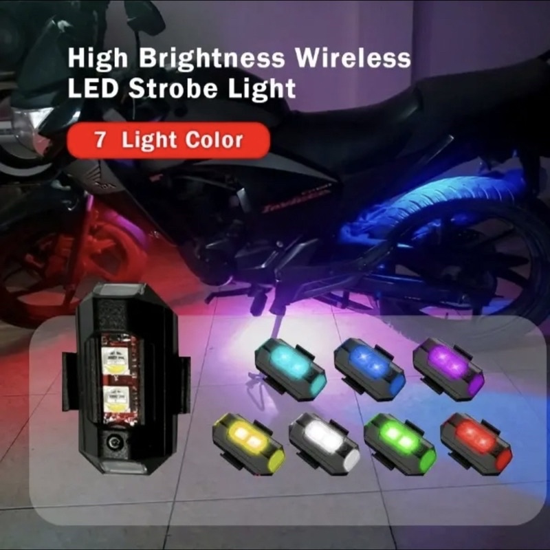 Lampu LED Kedip Pesawat RGB Strobo 7 Warna USB Untuk Motor Mobil Sepeda Drone DLL